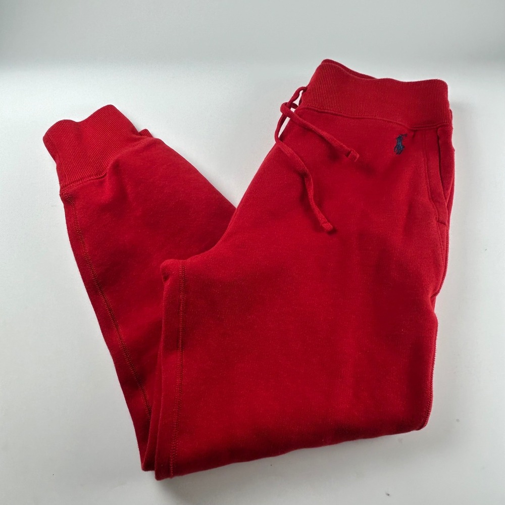 Polo Ralph Lauren WMNS S Red Fleece Joggers Sweatpants Lounge Pony Logo